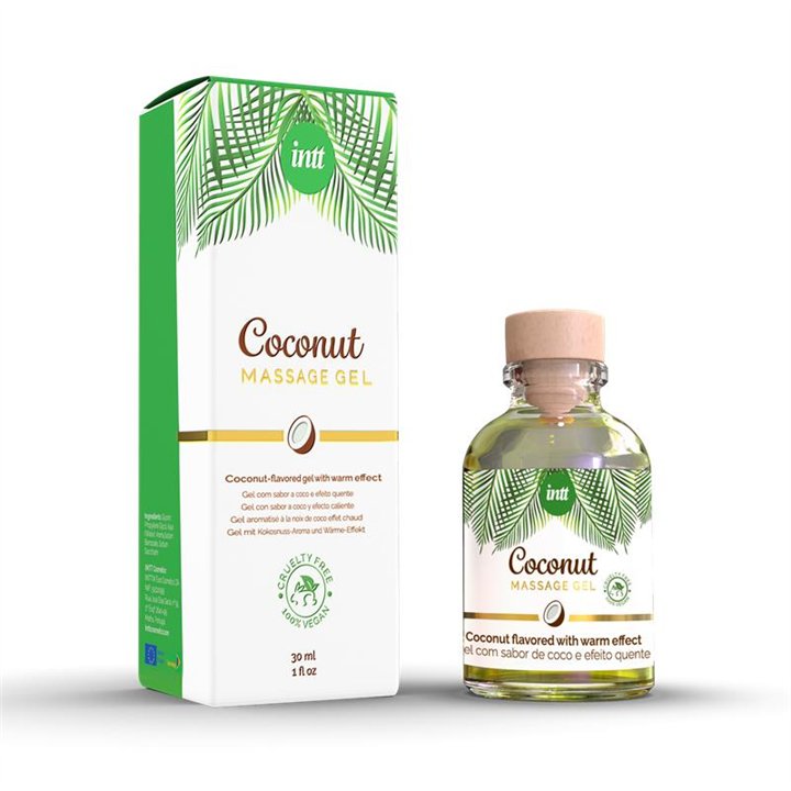 Massage Gel Coconut 100% Vegan Kissable 30 ml - 5600692473912 - Teknashop Ltd