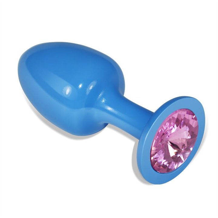 Metal Butt Plug Blur Rosebud with Pink Jewel - LO-LV5402-P - Teknashop Ltd