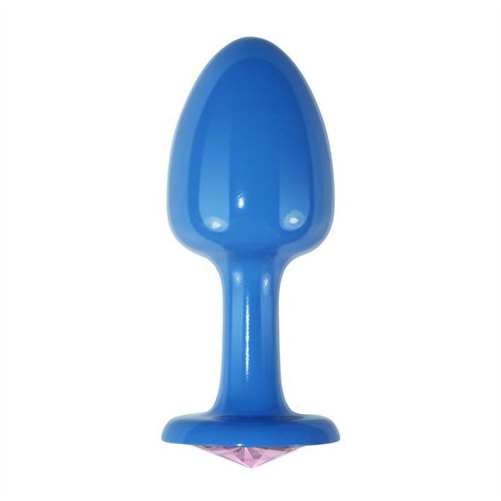 Metal Butt Plug Blur Rosebud with Pink Jewel - LO-LV5402-P - Teknashop Ltd