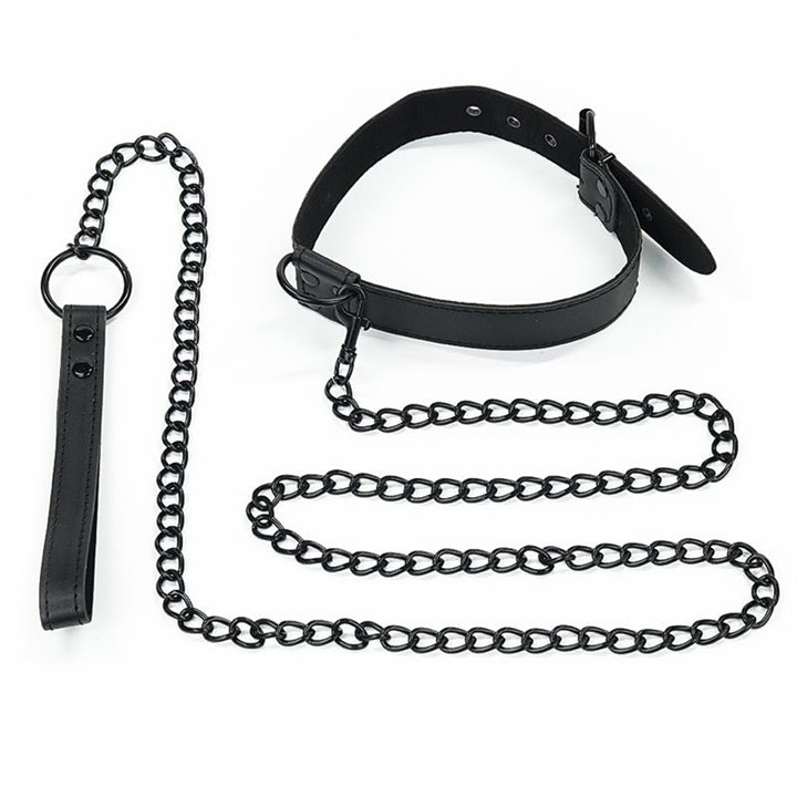 Collar with Leash Black Matt - LO-LV761003 - Teknashop Ltd
