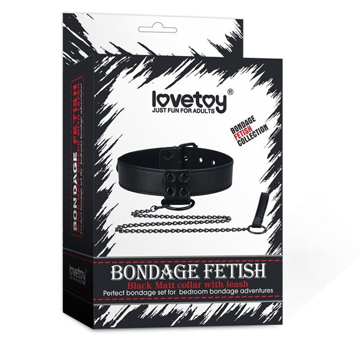 Collar with Leash Black Matt - LO-LV761003 - Teknashop Ltd