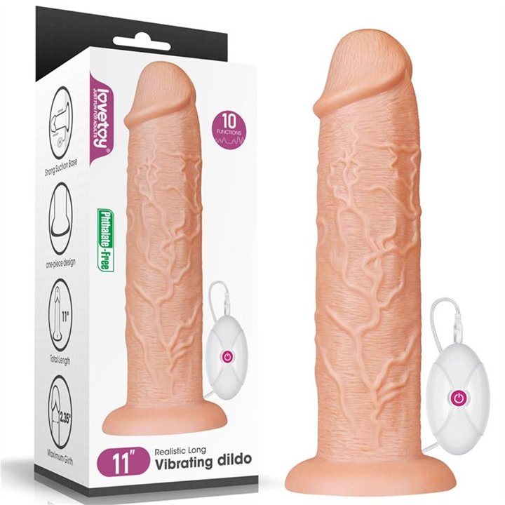 Dildo King 11 with Vibration Flesh - LO-LV111121 - Teknashop Ltd