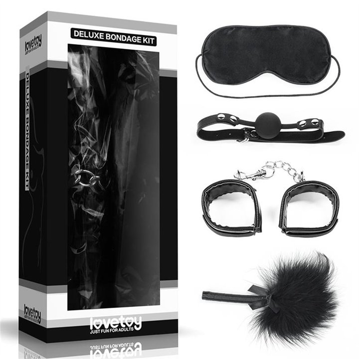 Bondage Kit Deluxe 4 Units Black - LO-SM1007 - Teknashop Ltd