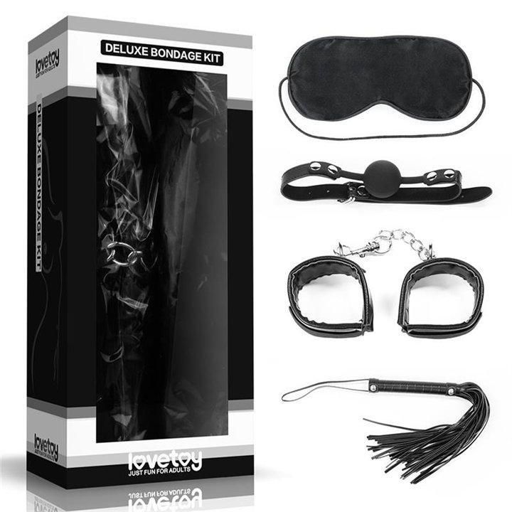Bondage Kit Deluxe  4 Units Black - LO-SM1008 - Teknashop Ltd
