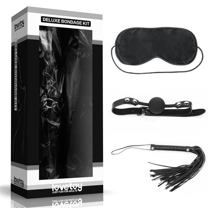 Bondage Kit Deluxe Black - LO-SM1001 - Teknashop Ltd