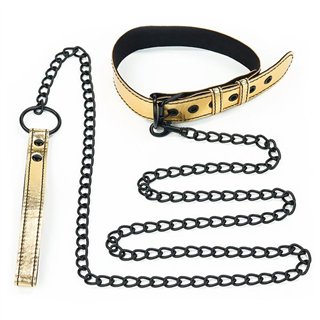 Collar with Leash Bondage Gold - LO-LV761004 - Teknashop Ltd