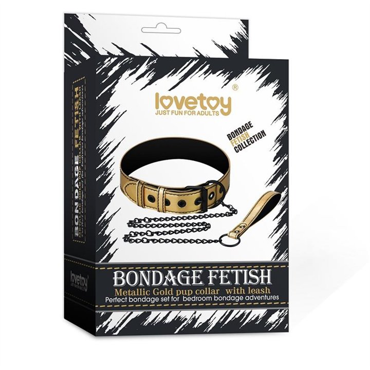 Collar with Leash Bondage Gold - LO-LV761004 - Teknashop Ltd