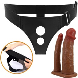 PRETTY LOVE - KEAVEN HARNESS BRIEFS UNIVERSAL & COMFORTABLE DOUBLE DILDO - D-242729 - Teknashop Ltd