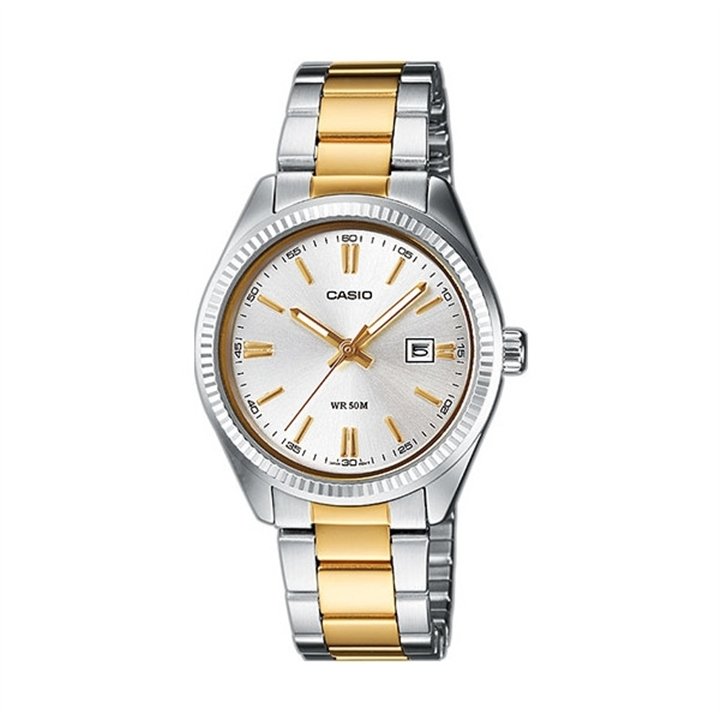 CASIO COLLECTION Mod. LADY DATE - TWO TONES - WW.LTP-1302PSG-7AVEG - Teknashop Ltd