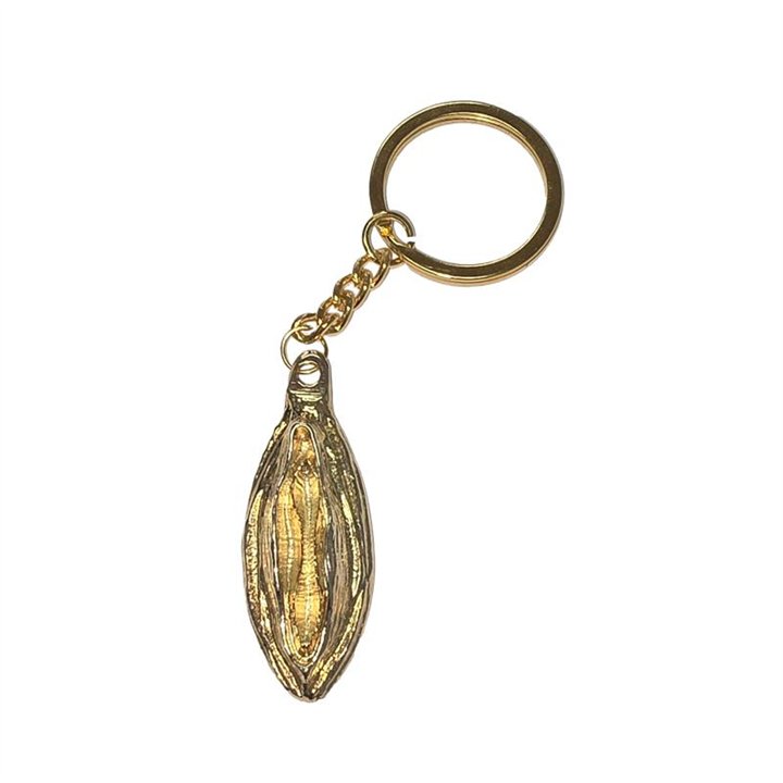 labia-shaped metal keychain Golden - 8412345054532 - Teknashop Ltd