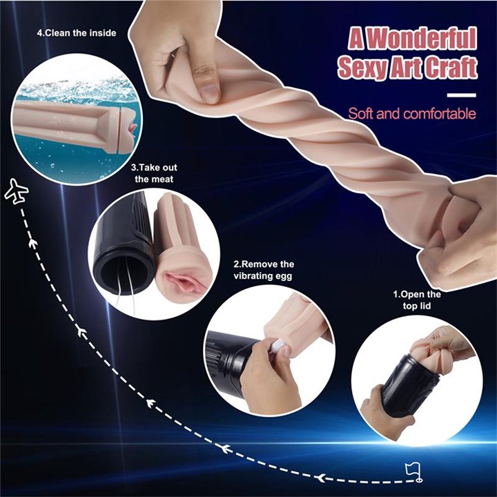 Davina Masturbator with vibration - SQ-MA70063 - Teknashop Ltd