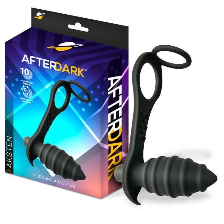Aksten Vibrating Anal Plug with Penis Ring - AD-520 - Teknashop Ltd