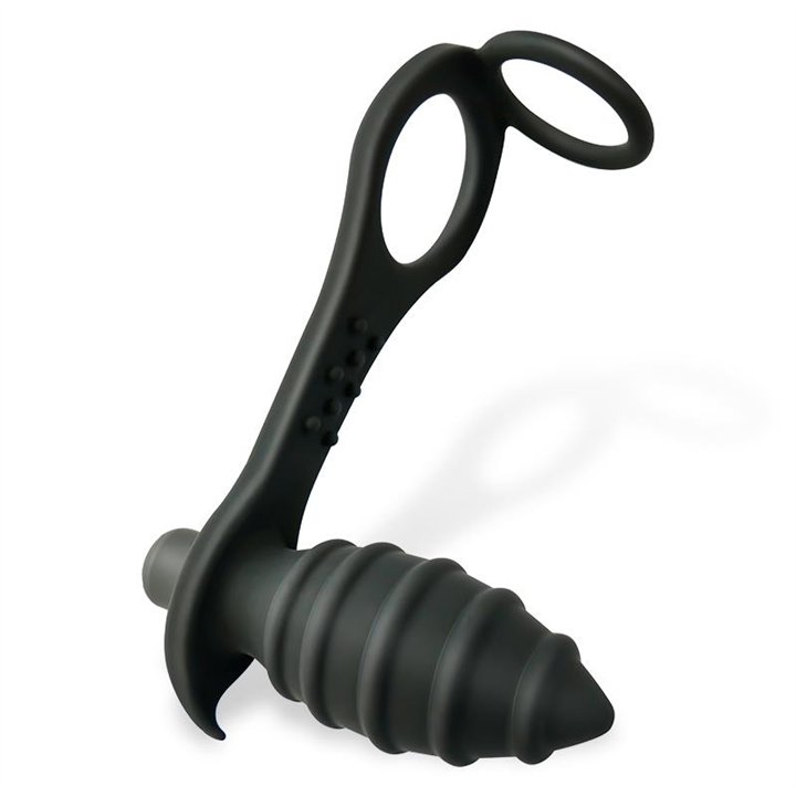 Aksten Vibrating Anal Plug with Penis Ring - AD-520 - Teknashop Ltd