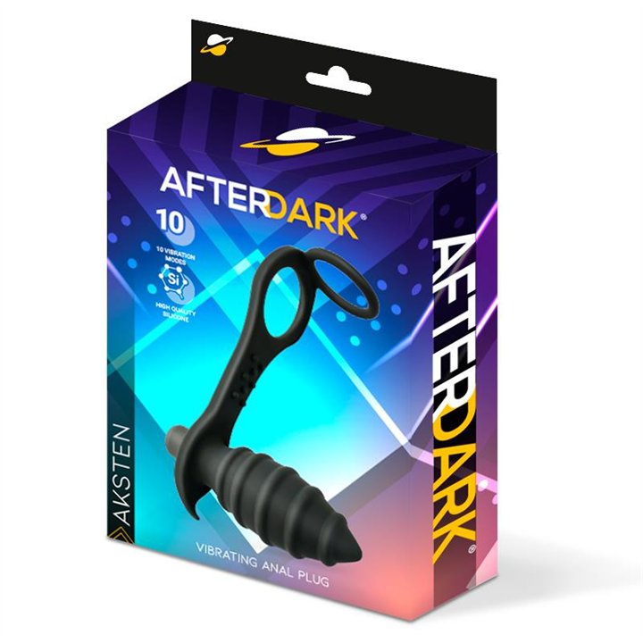Aksten Vibrating Anal Plug with Penis Ring - AD-520 - Teknashop Ltd