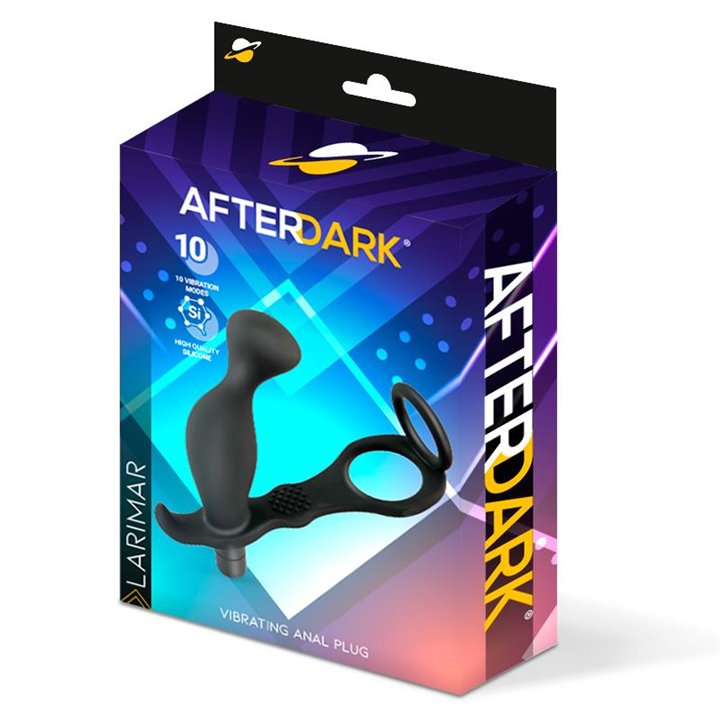 Larimar Vibrating Anal Plug with Penis and Testicles Ring - AD-516 - Teknashop Ltd