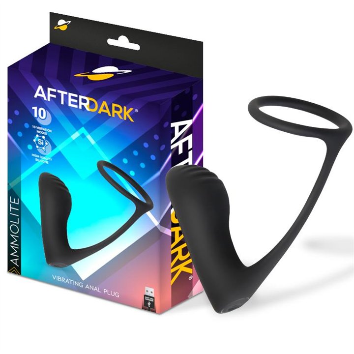 Ammolite Vibrating Anal Plug with Testicle Ring - AD-515 - Teknashop Ltd