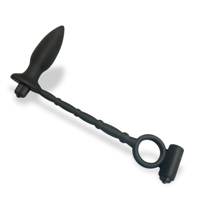 Sugilite Vibrating Anal Plug with Penis Ring with vibration - AD-518 - Teknashop Ltd