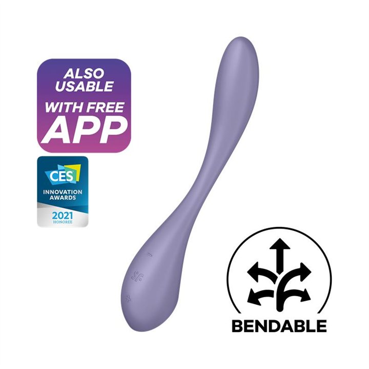 G-Spot Flex 5+ Multi Vibrator with Satisfyer Connect APP Lilac - 4061504038674 - Teknashop Ltd