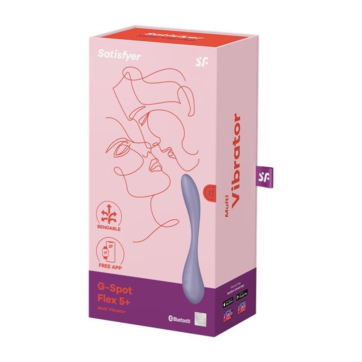 G-Spot Flex 5+ Multi Vibrator with Satisfyer Connect APP Lilac - 4061504038674 - Teknashop Ltd