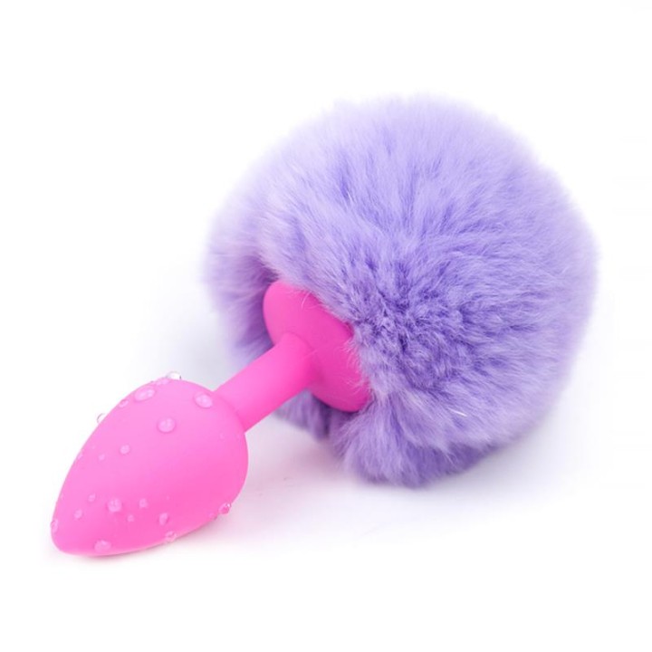 Butt Plug with Pompon Light Purple Size S - K-843658379299 - Teknashop Ltd