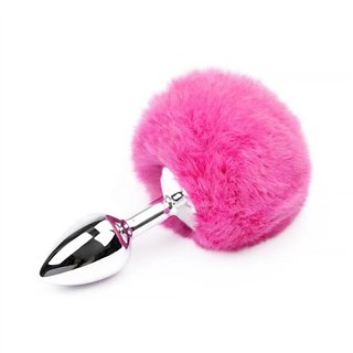 Butt Plug with Pompon Pink Size S - K-843658379249 - Teknashop Ltd
