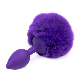 Butt Plug with Pompon Purple Size S - K-843658379298 - Teknashop Ltd
