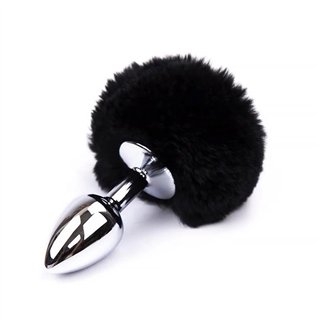 Butt Plug with Pompon Black Size S - K-843658379264 - Teknashop Ltd