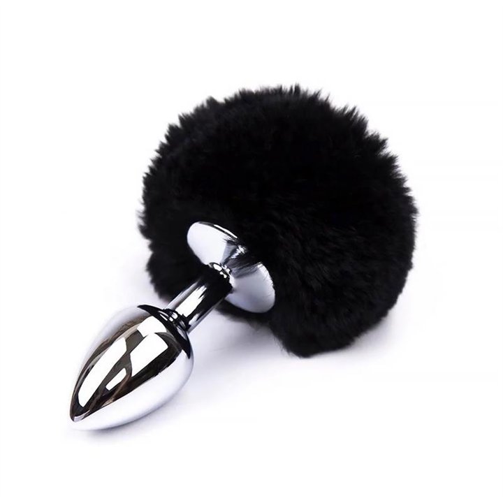 Butt Plug with Pompon Black Size S - K-843658379264 - Teknashop Ltd