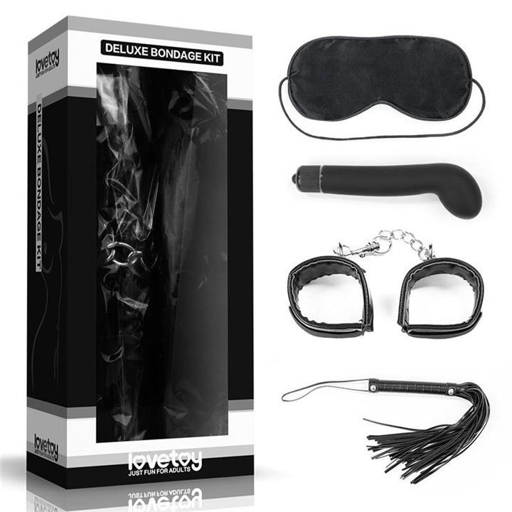 Bondage Kit Deluxe with Vibrator Black - LO-SM1009 - Teknashop Ltd
