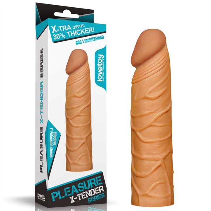Penis Sleeve Pleasure X Tender Brown - LO-LV1051 - Teknashop Ltd