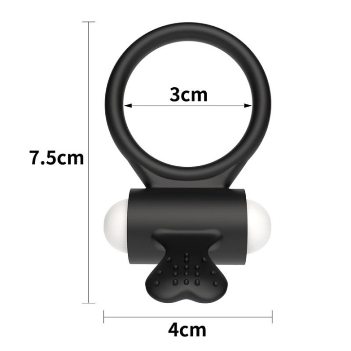 Vibrating Cockring Power Clit Black - LO-LV1421 - Teknashop Ltd