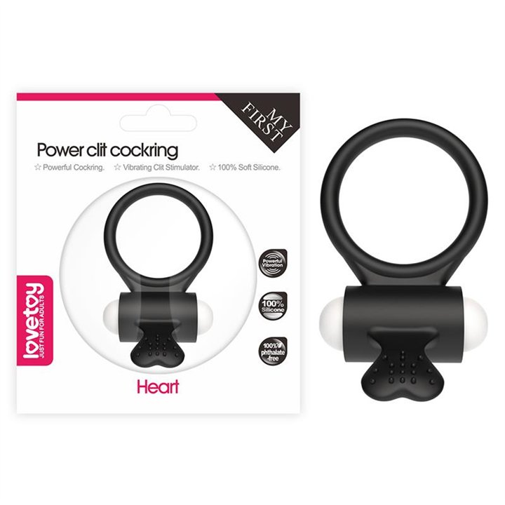 Vibrating Cockring Power Clit Black - LO-LV1421 - Teknashop Ltd