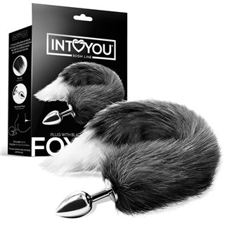 Anal Plug Black and White Foxy Tail - 843658379470 - Teknashop Ltd