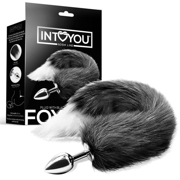 Anal Plug Black and White Foxy Tail - 843658379470 - Teknashop Ltd