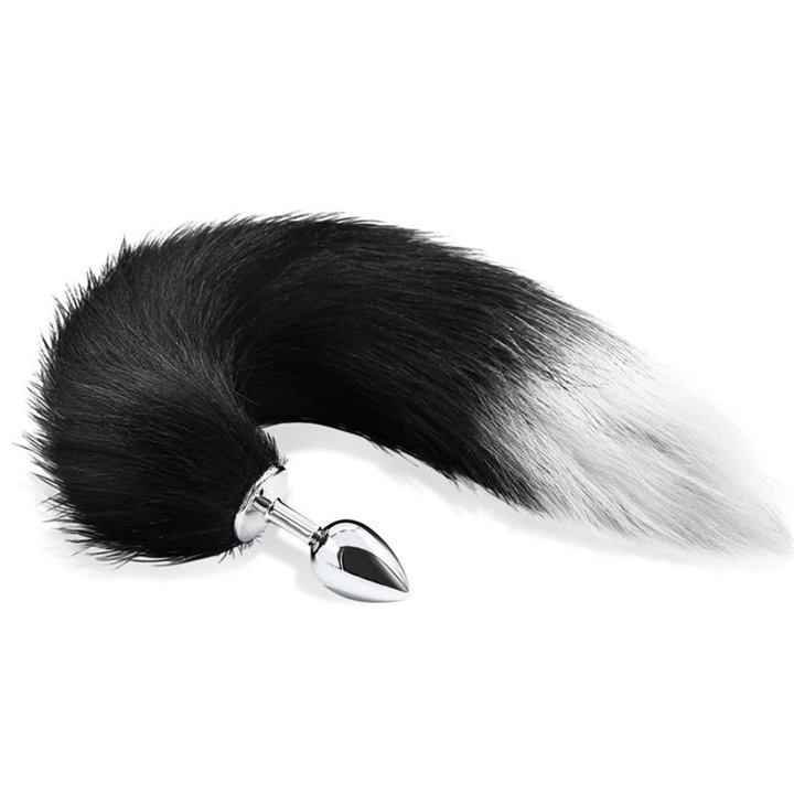 Anal Plug Black and White Foxy Tail - 843658379470 - Teknashop Ltd