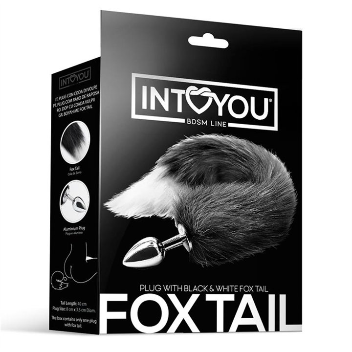 Anal Plug Black and White Foxy Tail - 843658379470 - Teknashop Ltd
