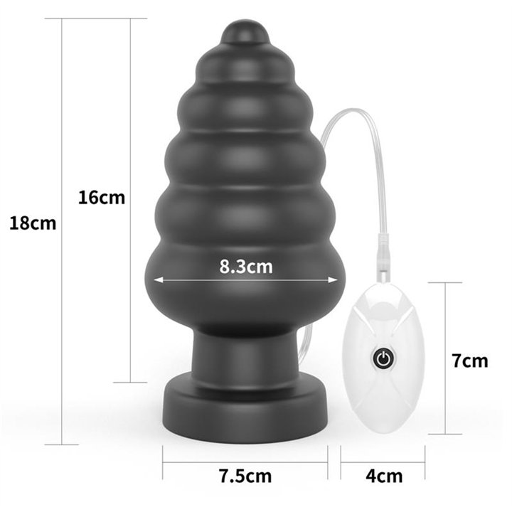 Vibrating Anal Plug King Sized 7 Black - LO-LV120115 - Teknashop Ltd