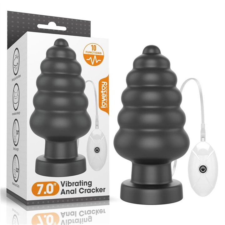 Vibrating Anal Plug King Sized 7 Black - LO-LV120115 - Teknashop Ltd