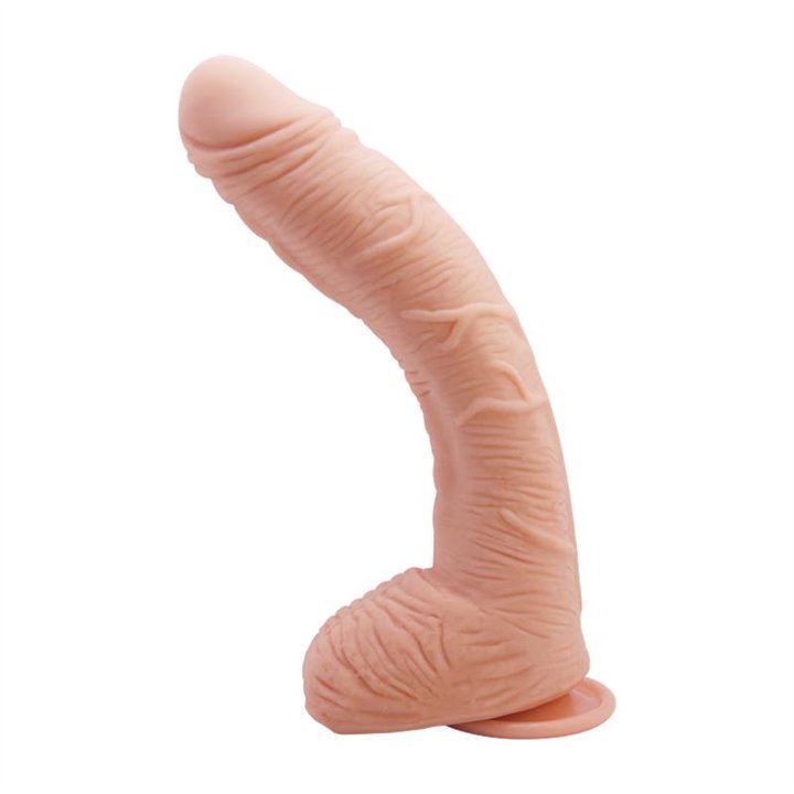 Alex Curved Dildo with Testicles G-Spot Suction Cup Flesh - BW-008037NR - Teknashop Ltd