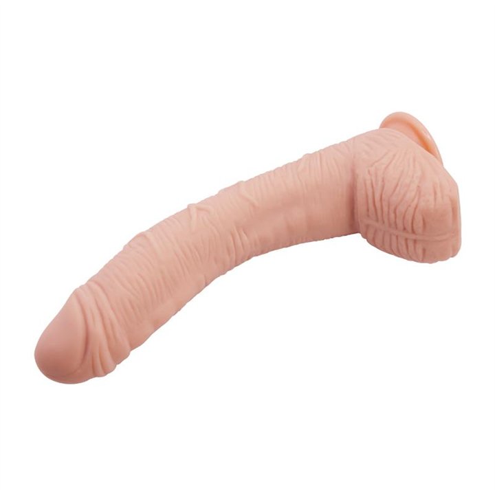 Alex Curved Dildo with Testicles G-Spot Suction Cup Flesh - BW-008037NR - Teknashop Ltd