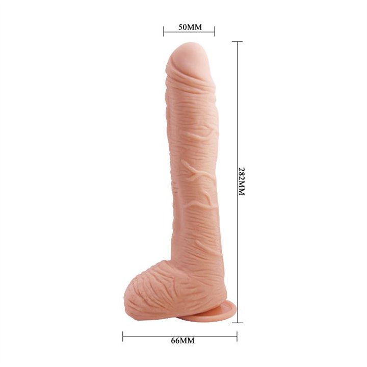 Alex Curved Dildo with Testicles G-Spot Suction Cup Flesh - BW-008037NR - Teknashop Ltd