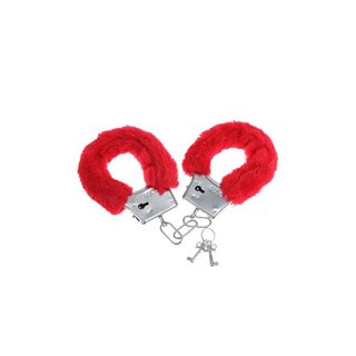 Handcuffs with Fur Red - 8412345035630 - Teknashop Ltd