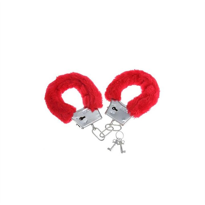 Handcuffs with Fur Red - 8412345035630 - Teknashop Ltd