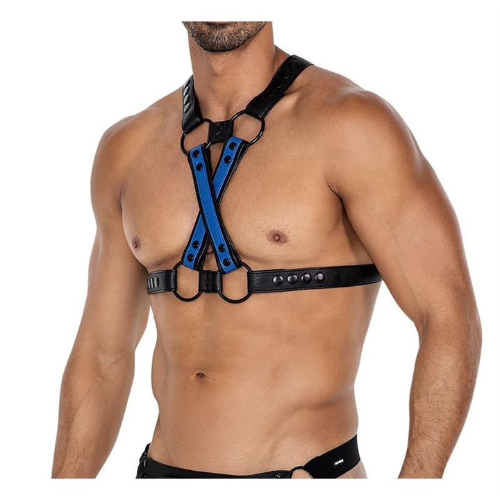 H4RNESS06 Chest Harness 4WAY Radiant Blue One Size - 3701705100084 - Teknashop Ltd