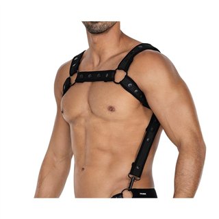 H4RNESS05 Chest Harness Neon Black One Size - 3701705100152 - Teknashop Ltd