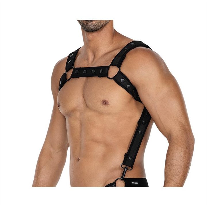 H4RNESS05 Chest Harness Neon Black One Size - 3701705100152 - Teknashop Ltd