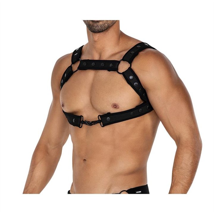 H4RNESS05 Chest Harness Neon Black One Size - 3701705100152 - Teknashop Ltd