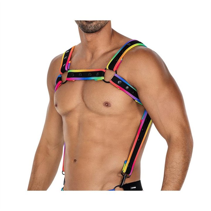 H4RNESS05 Chest Harness Neon MultiColor One size - 3701705100107 - Teknashop Ltd