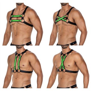 H4RNESS06 Chest Harness 4WAY Blazing Green One Size - 3701705100077 - Teknashop Ltd