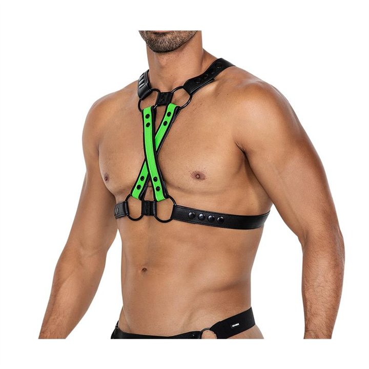 H4RNESS06 Chest Harness 4WAY Blazing Green One Size - 3701705100077 - Teknashop Ltd